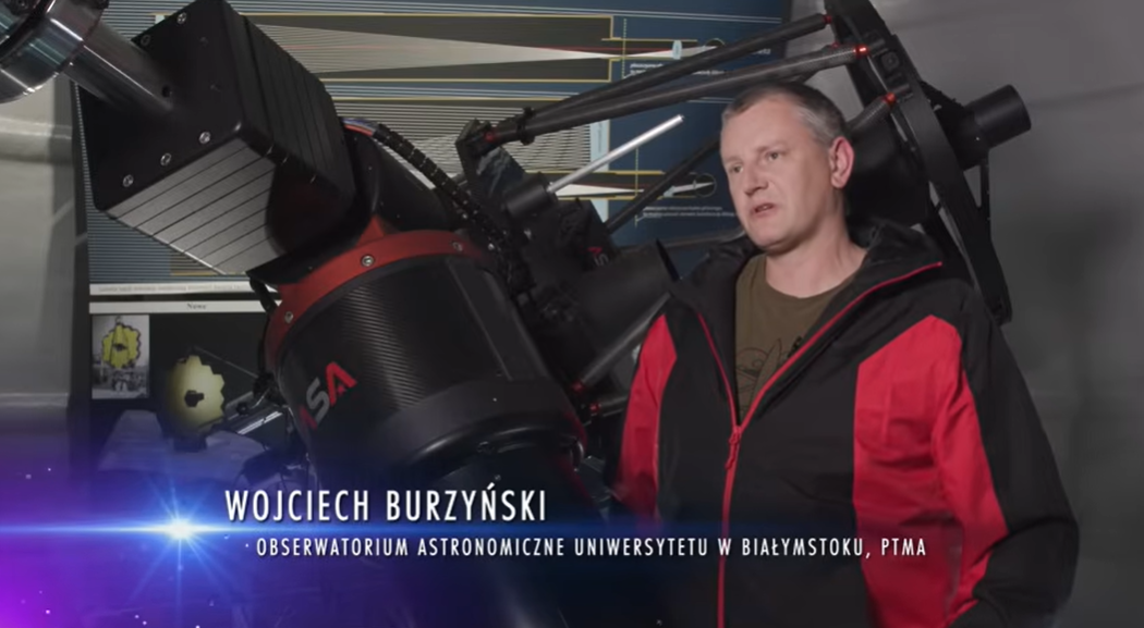 Wojciech Burzyński w odcinku nr 188 Astronarium  - "Zakrycia gwiazd"